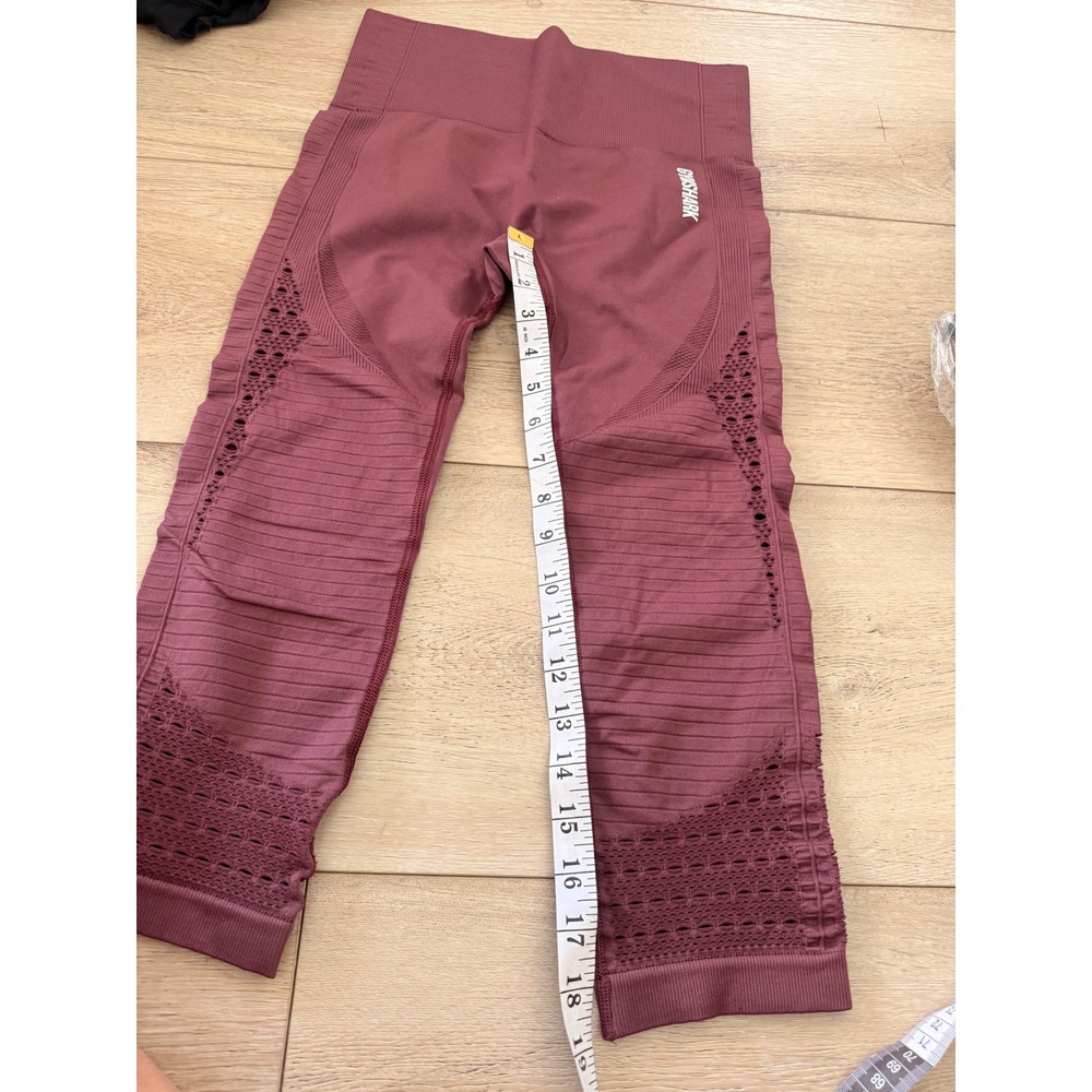 Gymshark Energy Seamless Cropped Leggings Berry Purple High Waist Tights 229 - Picture 4 of 4